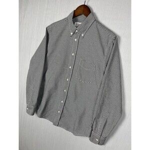 Minimalist Micro Gingham Oxford Button Down Shirt Black White Everlane S